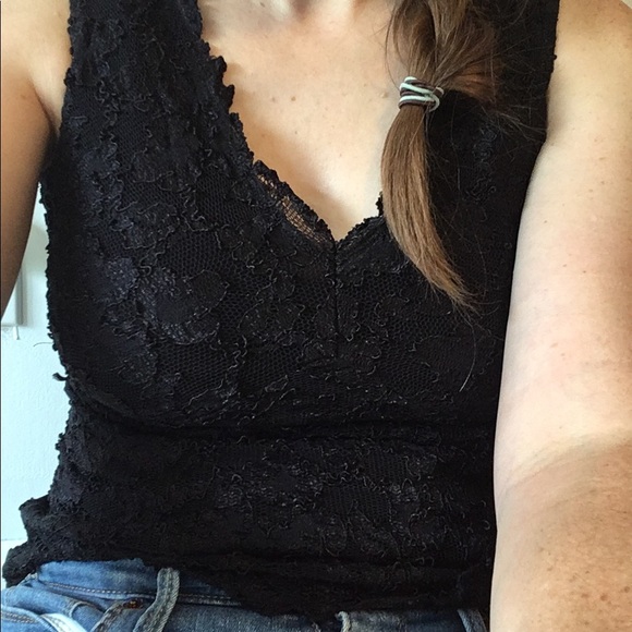 Vintage 90s Lace Tight Fit Tank Y2K early 2000s - Picture 2 of 6